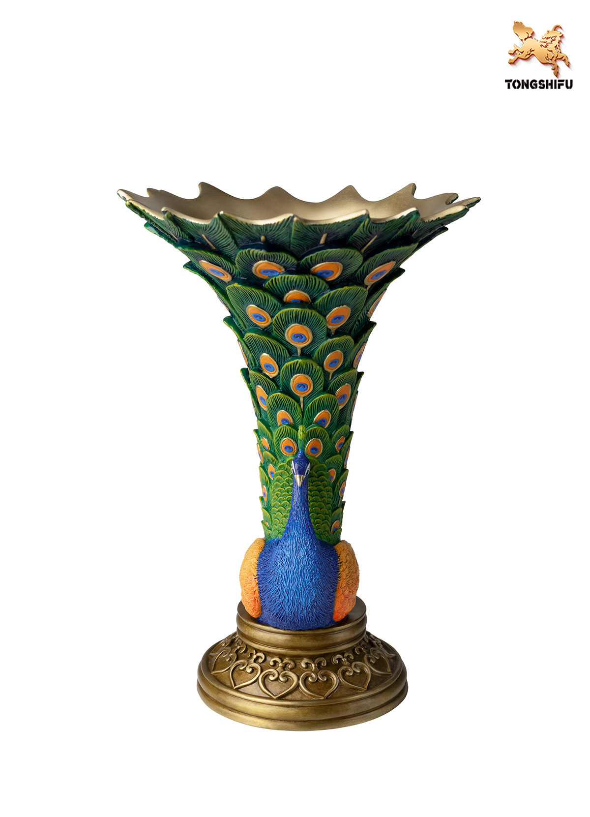 THE VASE WITH PEACOCK DESIGN