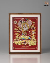 TOM AND JERRY COPPER PLATE CARVED PAINTING B EDITION