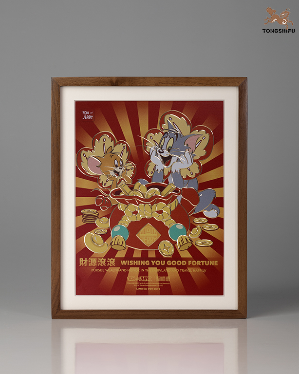 TOM AND JERRY COPPER PLATE CARVED PAINTING A EDITION