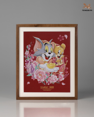 TOM AND JERRY COPPER PLATE CARVED PAINTING E EDITION