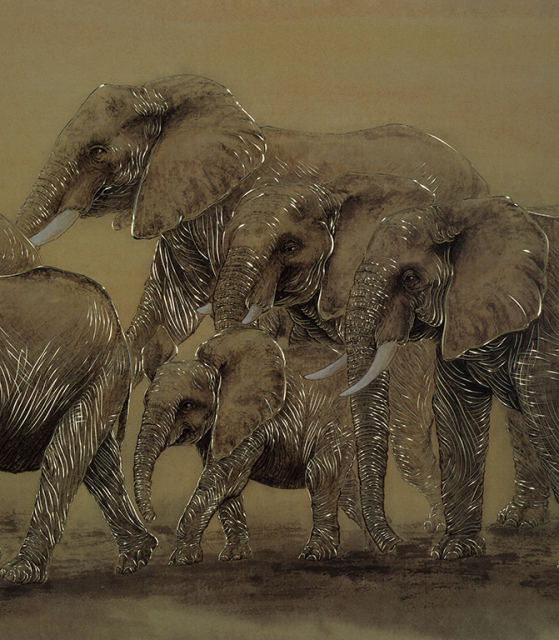 NINE AUSPICIOUS ELEPHANTS