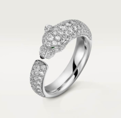 窄版豹子满钻戒指