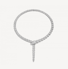 满钻蛇项链