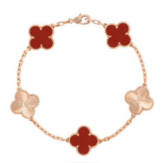 15mm五花红玛瑙镭射手链