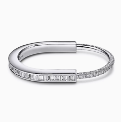 TIFFANY镶嵌梯方形满钻手镯（16-19寸）