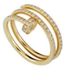 双圈满钻钉子戒指（50-56）