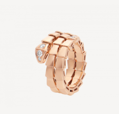 两圈头尾钻小蛇戒指