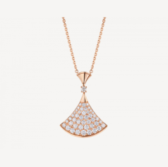 一大（满钻）一小扇形项链 (1:1)