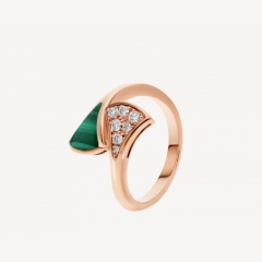 扇形错位宝石钻石戒指（1：1）