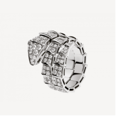 两圈满钻密镶小蛇戒指