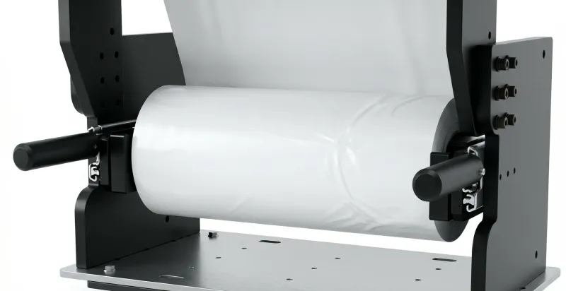 HDPE film roll fitted to a foam machine