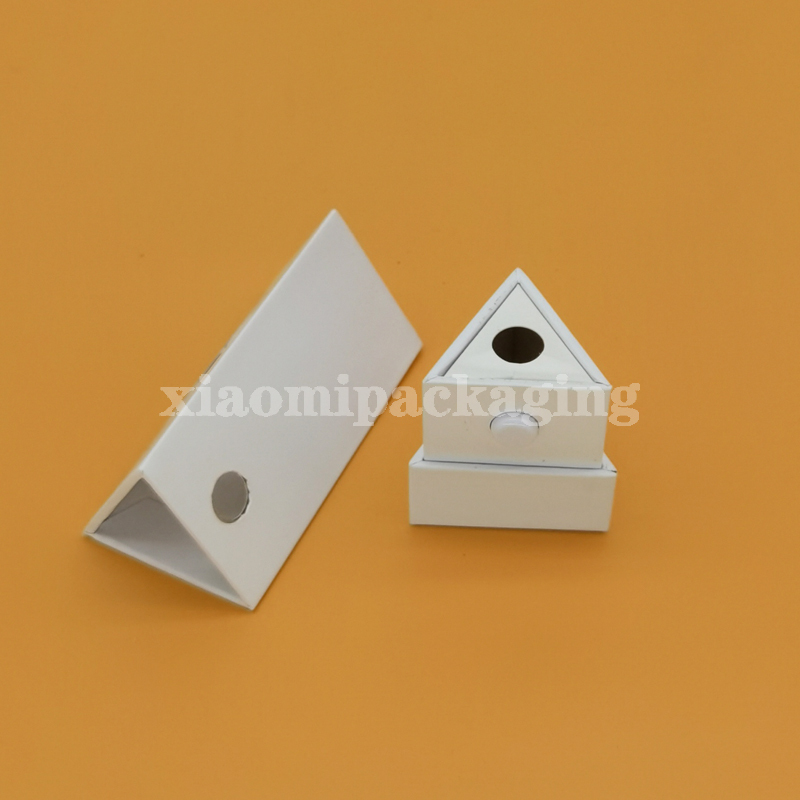 Custom Printed Cardboard White Cartridge Vape Box w/ Press Button Visible Window