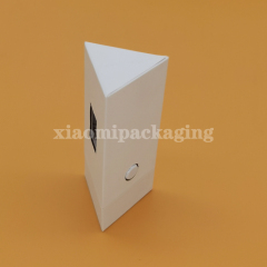 Custom Printed Cardboard White Cartridge Vape Box w/ Press Button Visible Window
