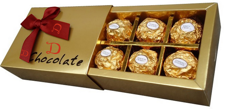 Customized Print Food Grade Cardboard Chocolate Gift Packaging Boxes