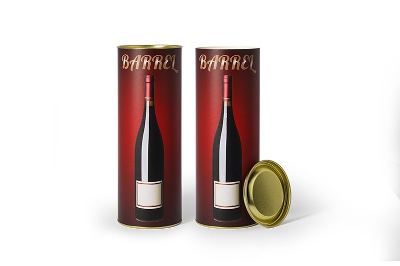 Customized printed eco-friendly luxury tube wine cardboard packaging