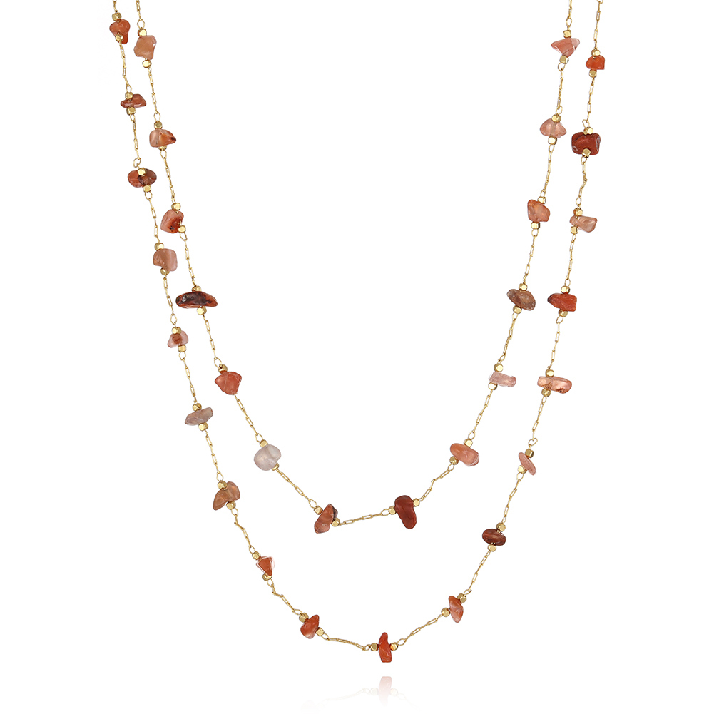 Double Layer nature stone necklace