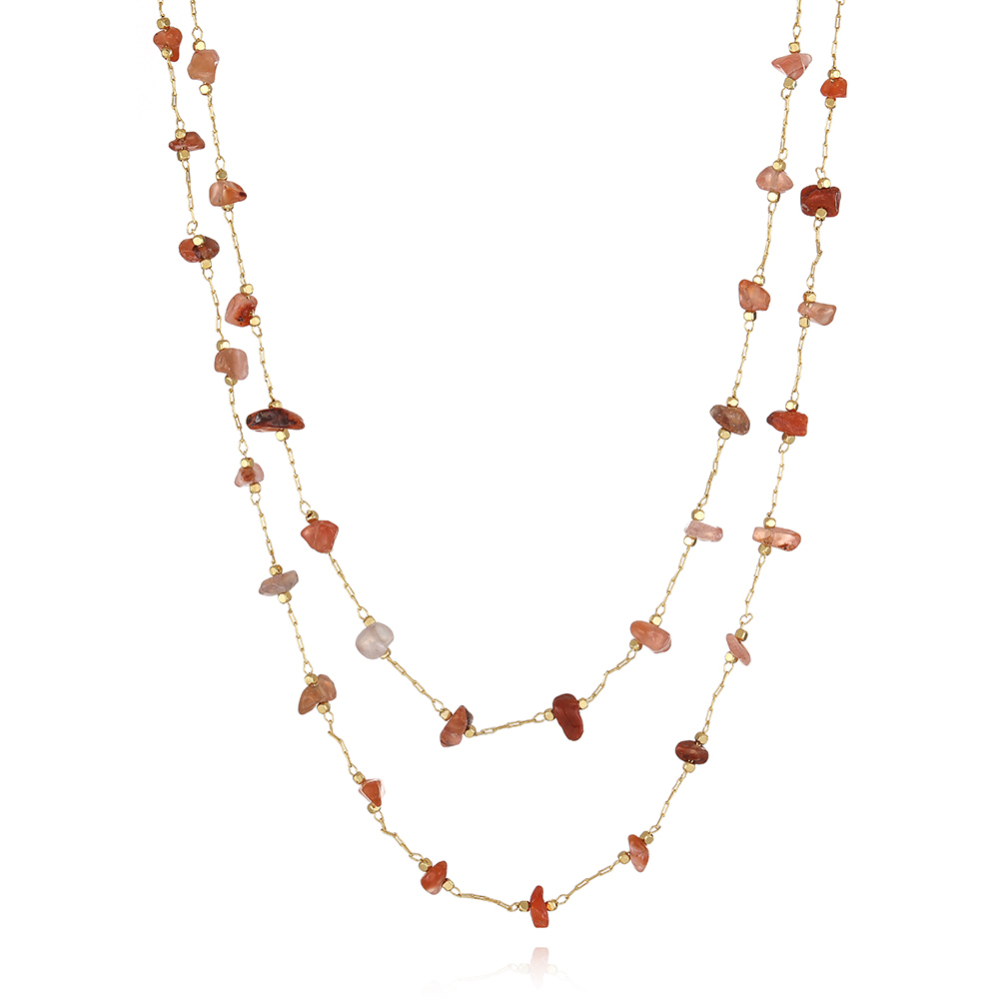 Double Layer nature stone necklace