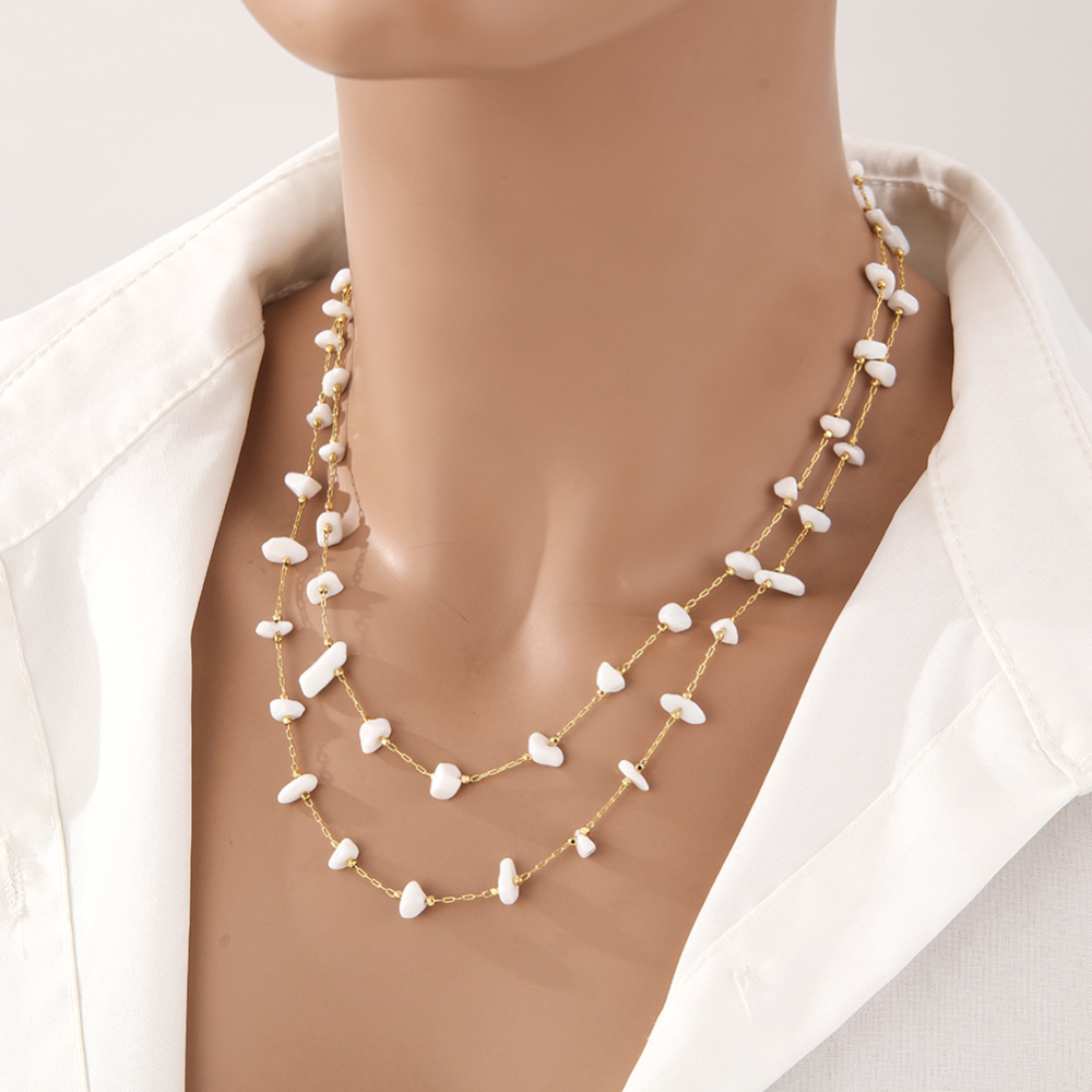 Double Layer nature stone necklace