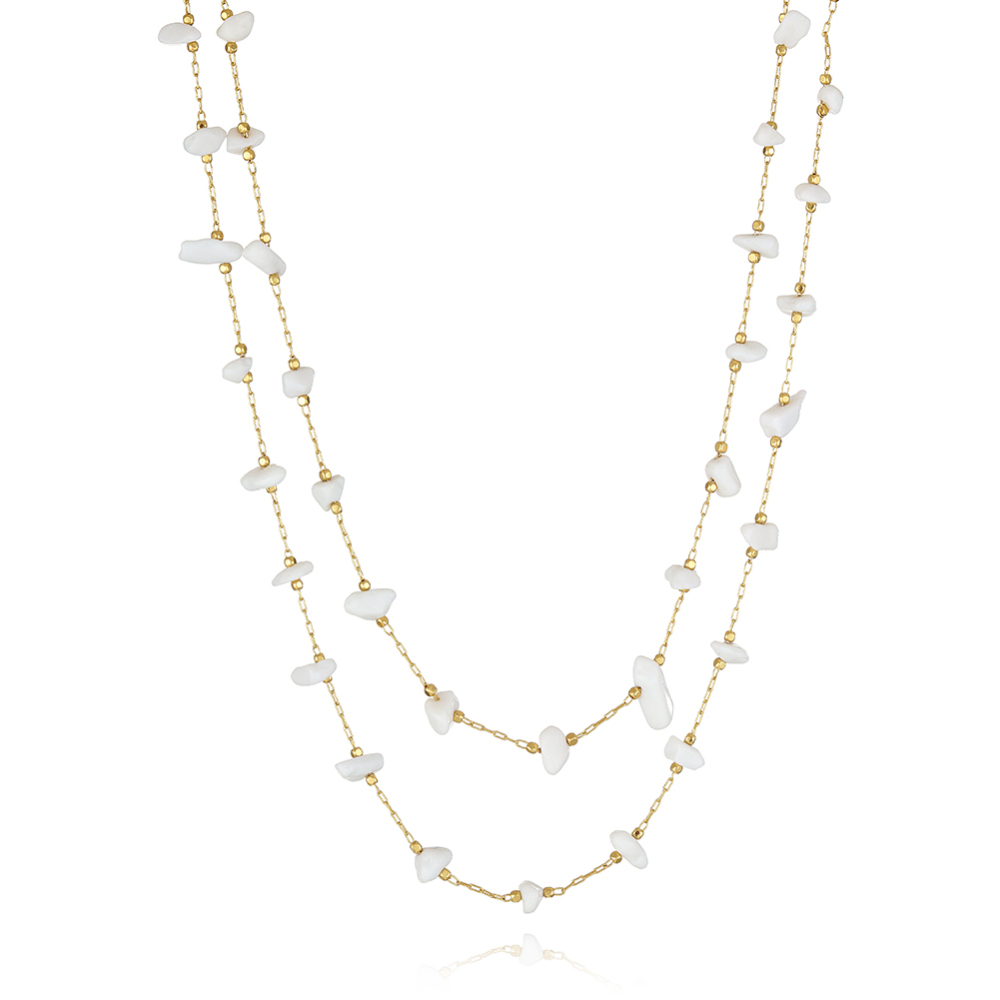 Double Layer nature stone necklace