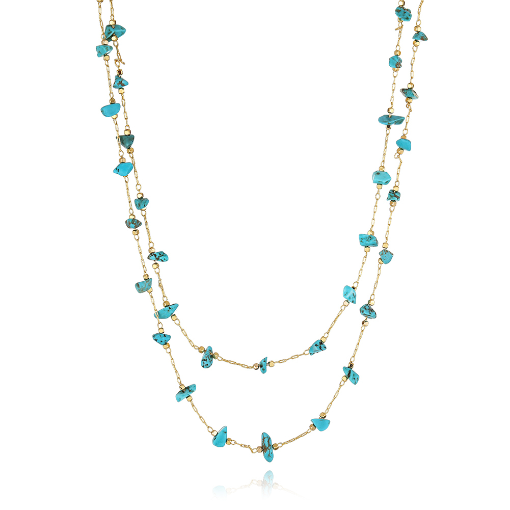 Double Layer nature stone necklace