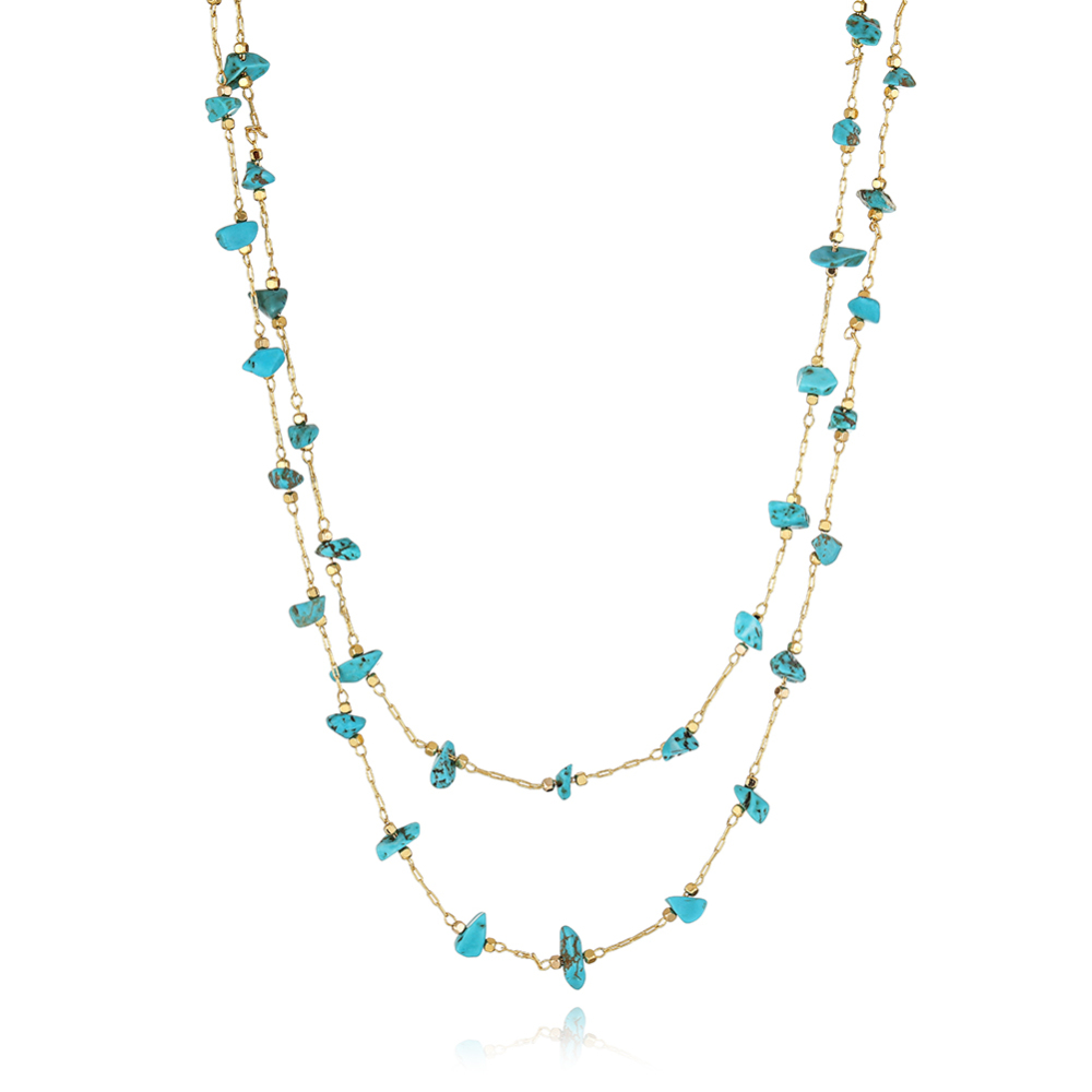Double Layer nature stone necklace