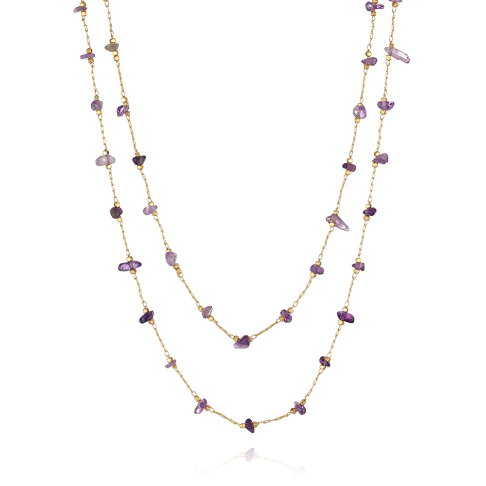 Double Layer nature stone necklace