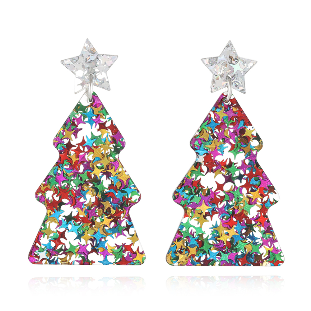 Glitter Christmas Tree  Earring