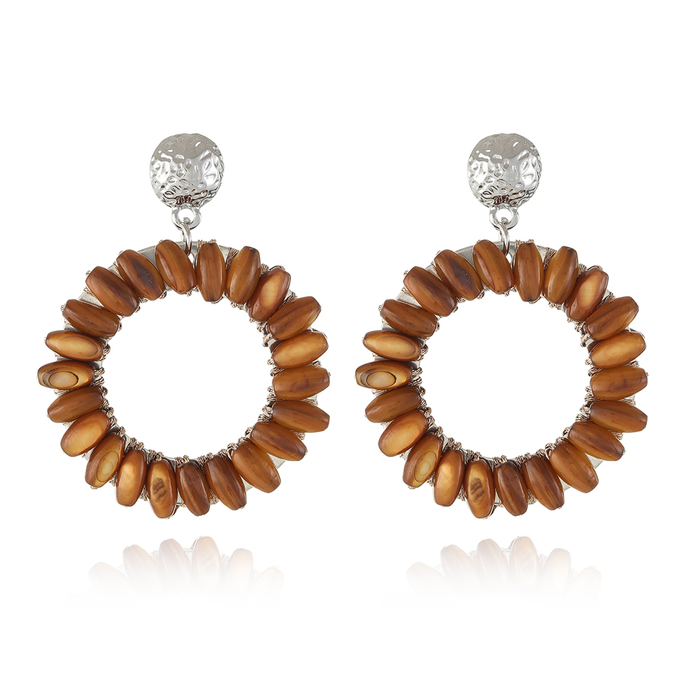 Colored Shell Hoop Earring