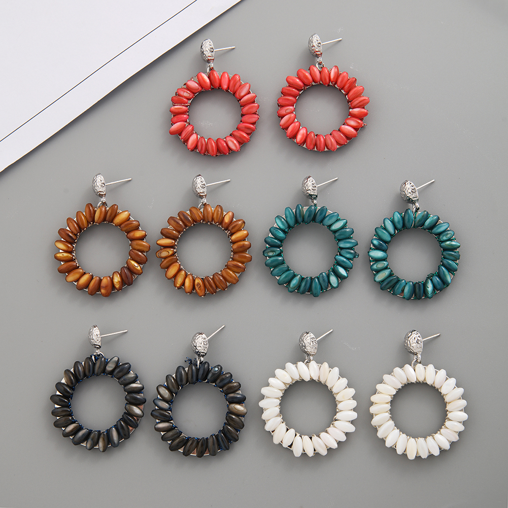 Colored Shell Hoop Earring