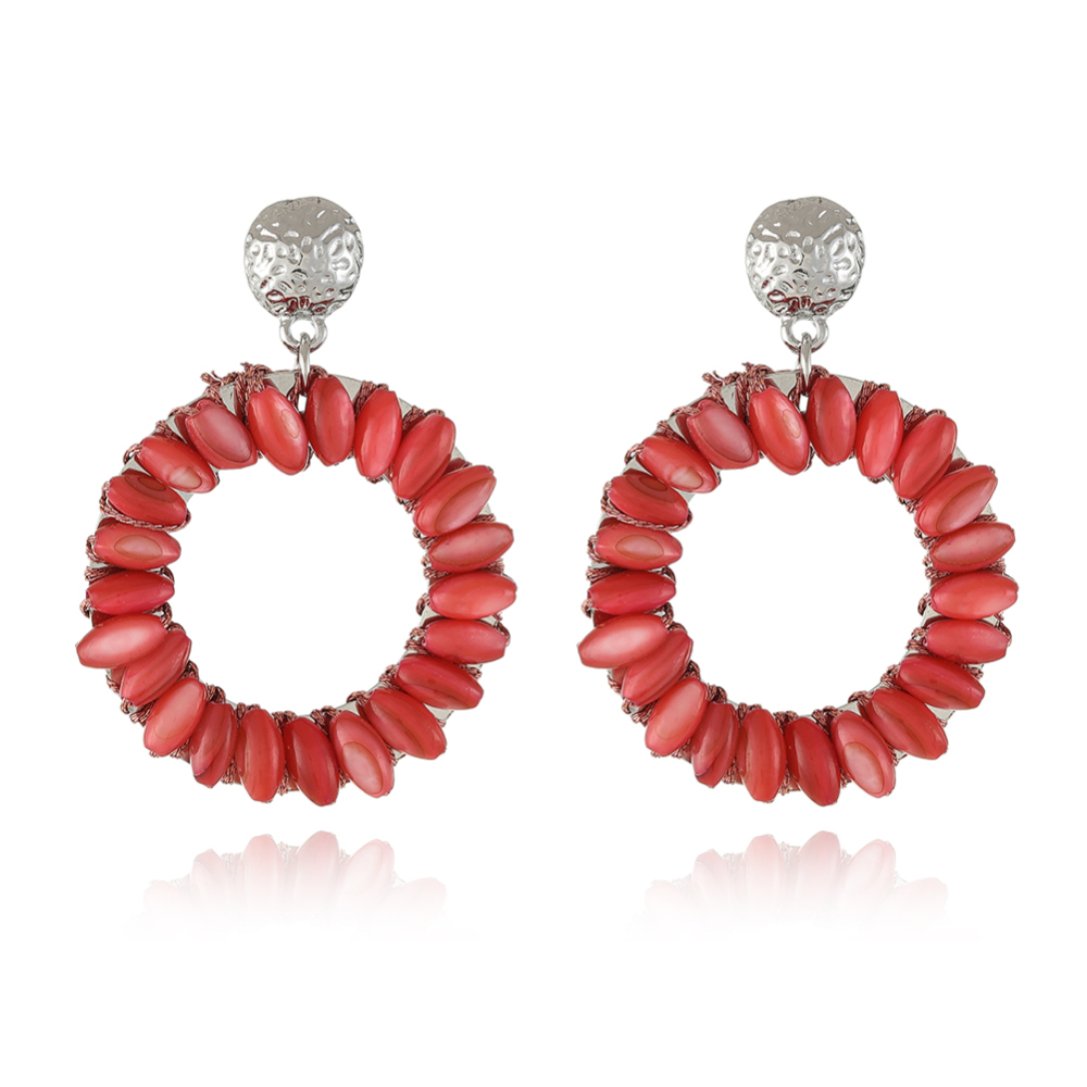 Colored Shell Hoop Earring