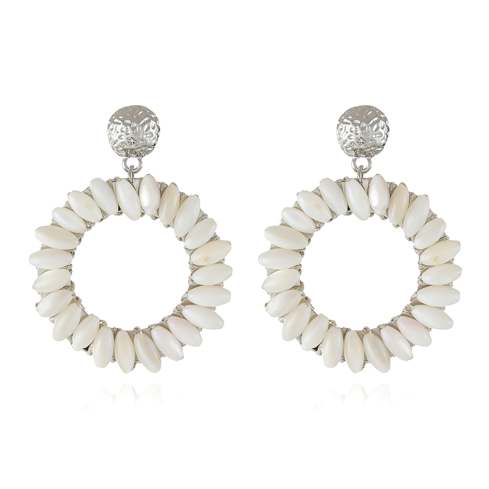 Colored Shell Hoop Earring