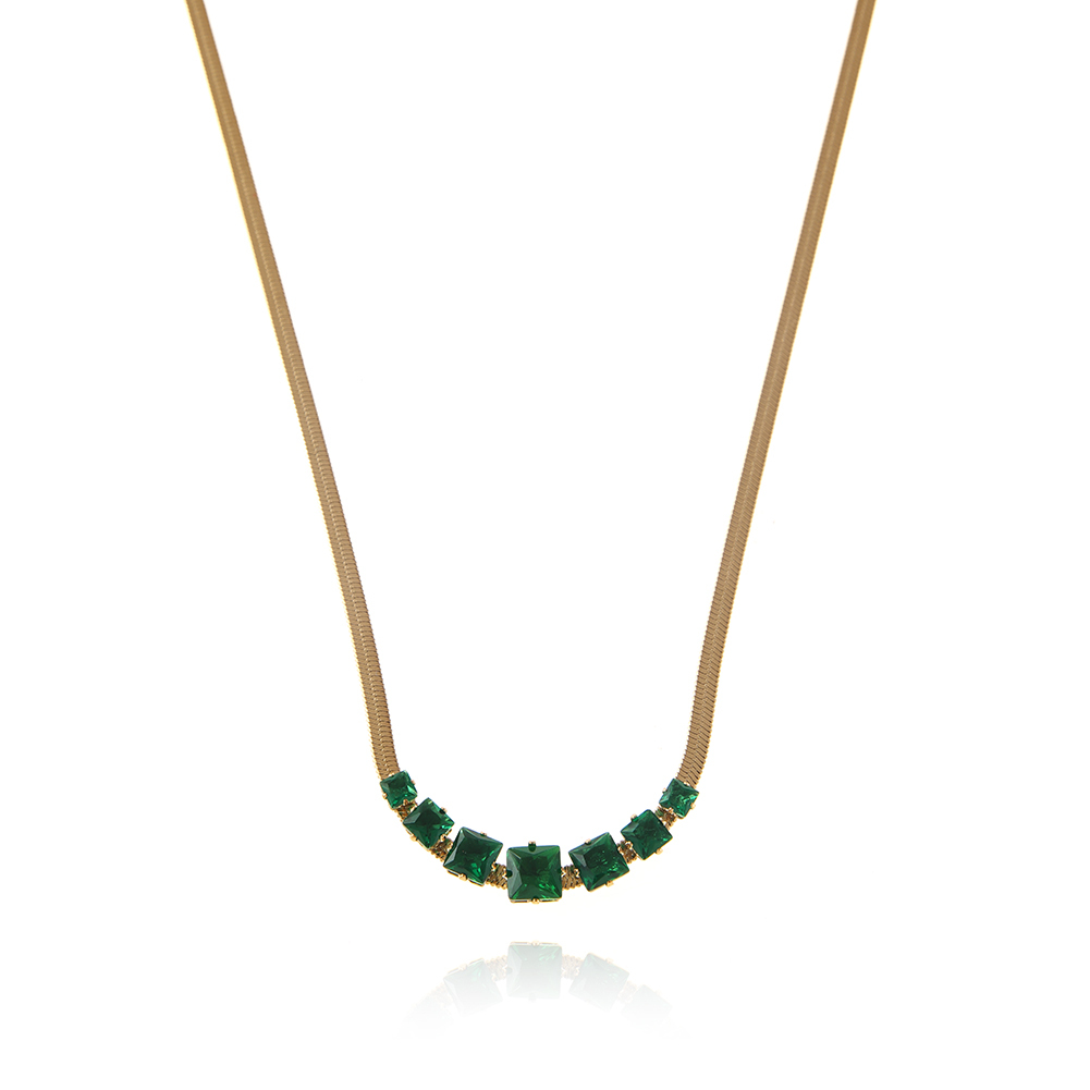 Stainless Steel Emerald necklace