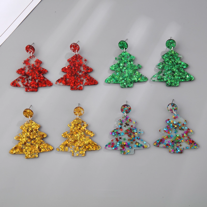 Glitter Christmas Tree  Earring