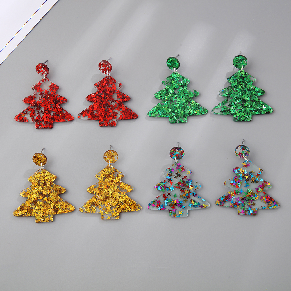 Glitter Christmas Tree  Earring