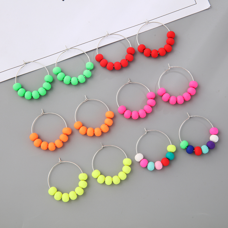 Cute Beads Hoop Earring