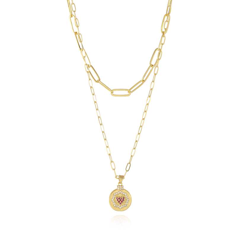 18 K real Gold Plating Double Layer necklace