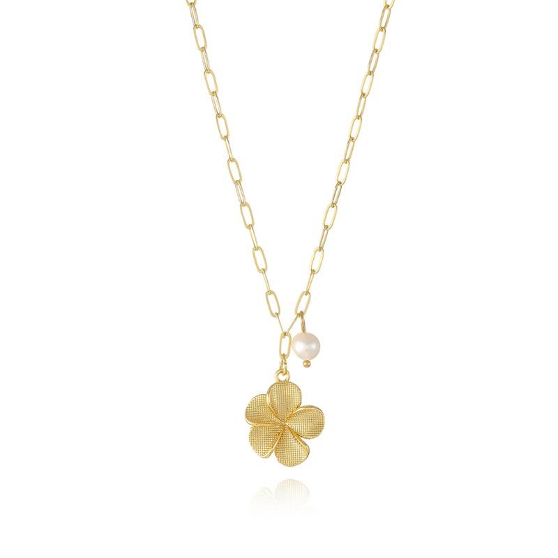 Flower &amp; Pearl necklace
