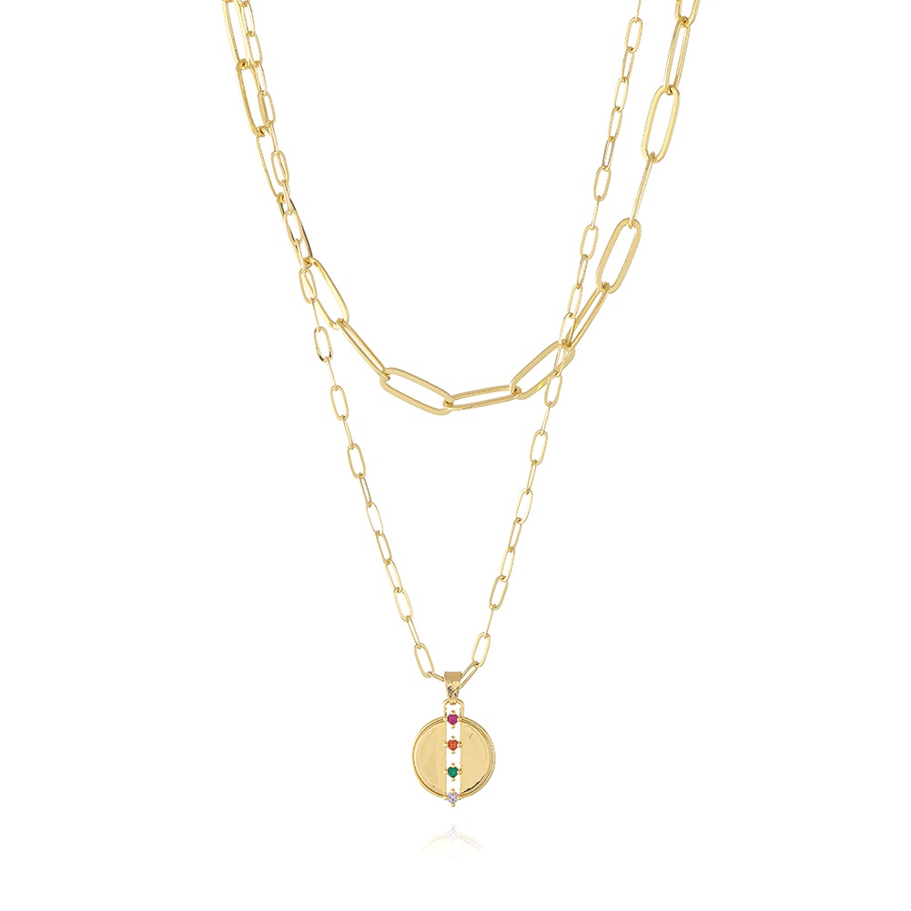 18 K real Gold Plating Double Layer necklace