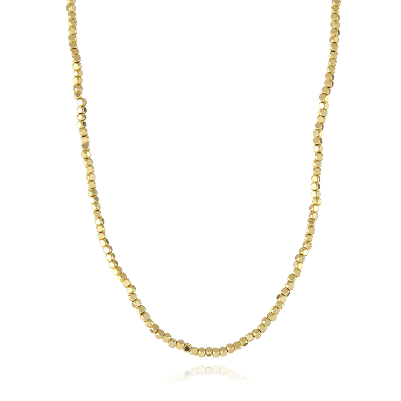 Gold beads Pearl necklace