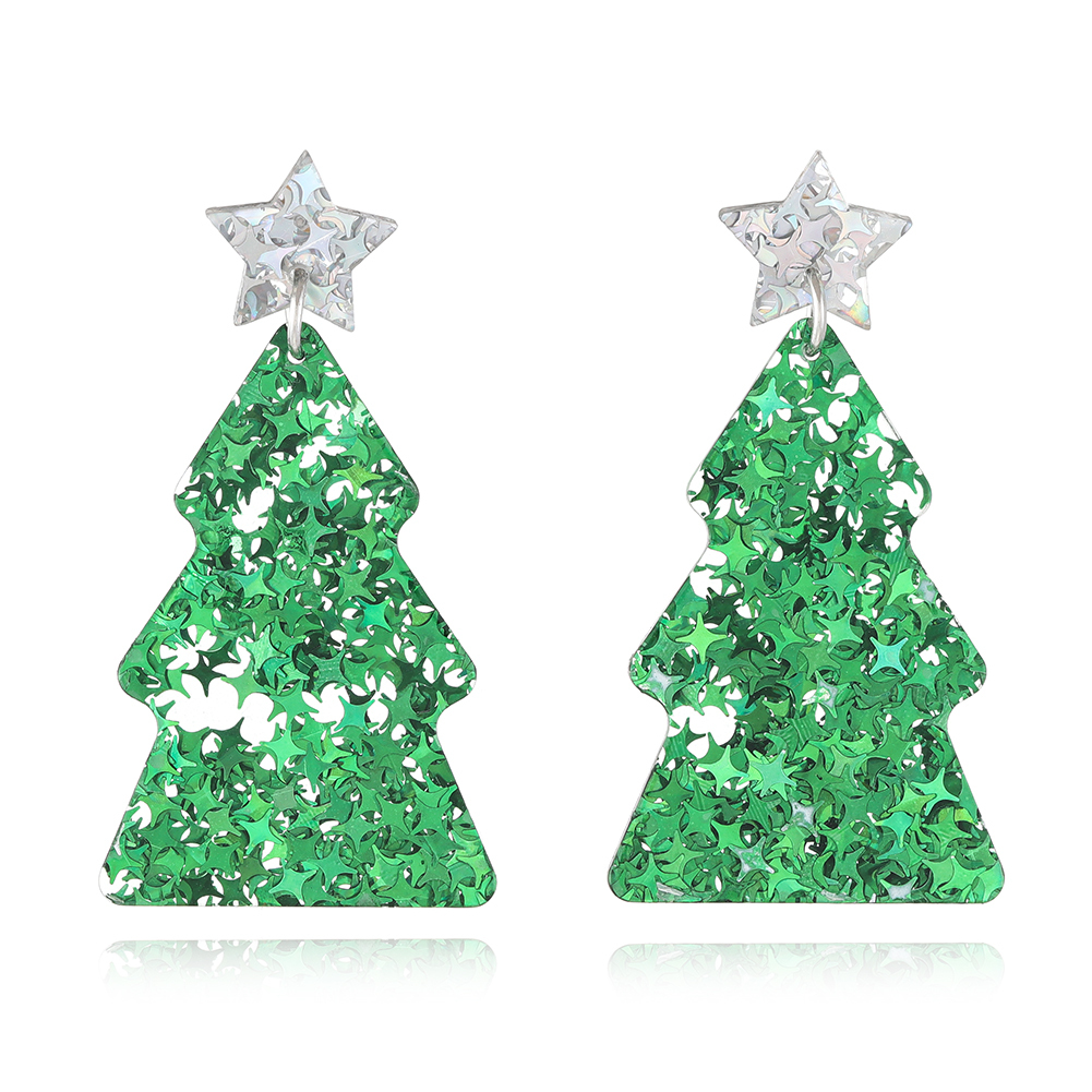 Glitter Christmas Tree  Earring
