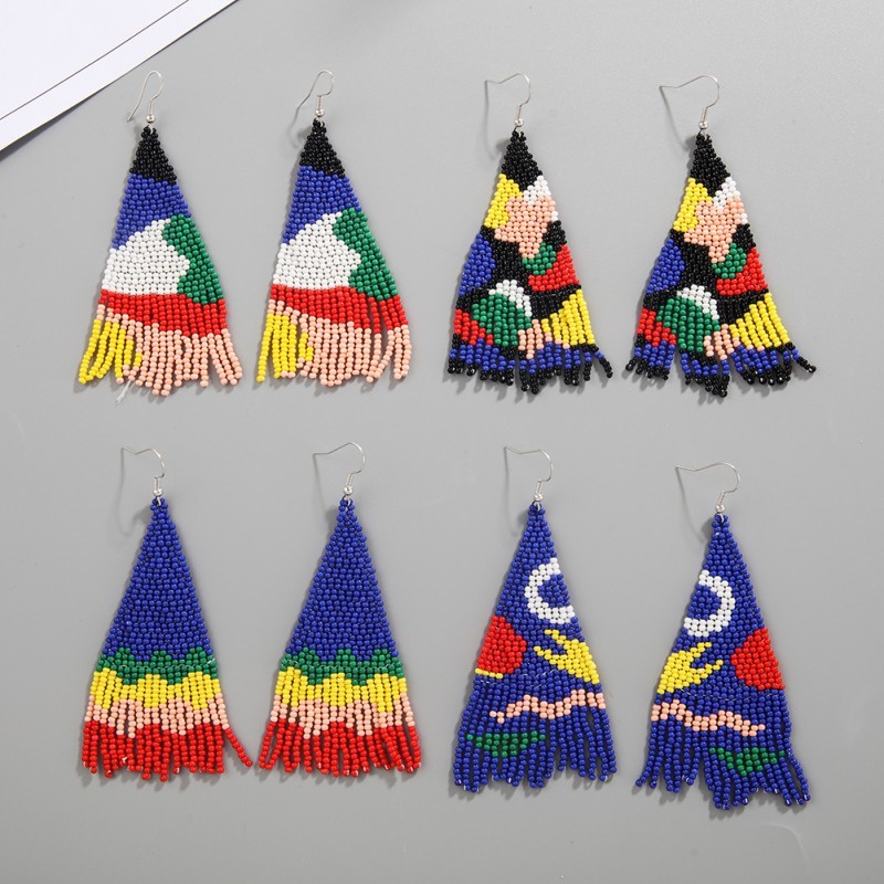Boho Style Beaded Tassel Earrings For Women