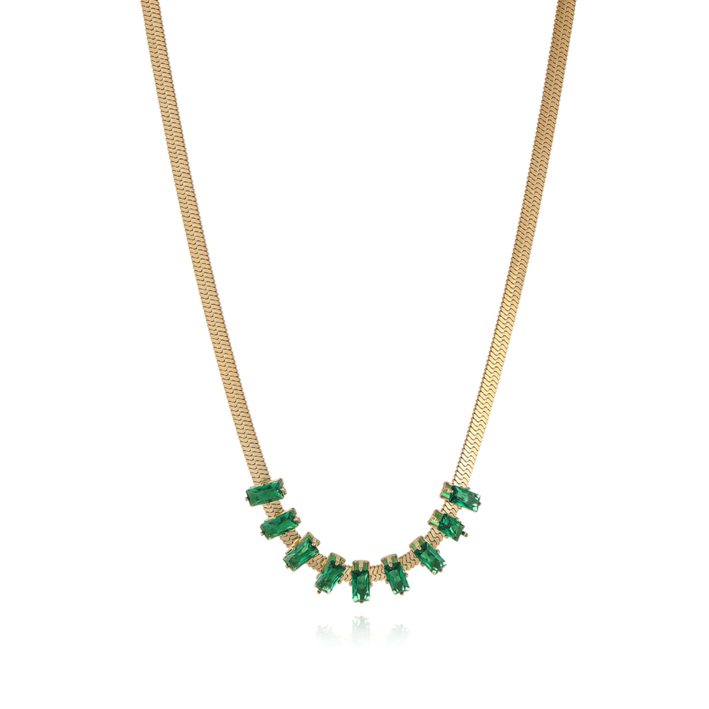 Stainless Steel Emerald necklace
