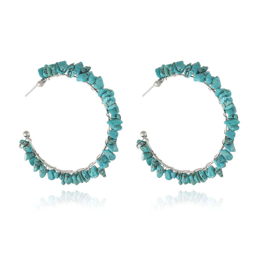 Nature Stone big hoop earring