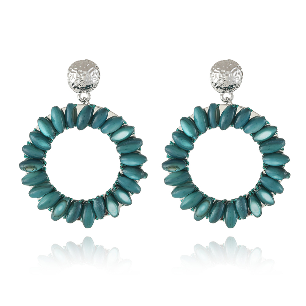 Colored Shell Hoop Earring