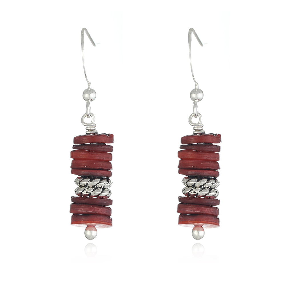 Antique Heishi Shell Earring