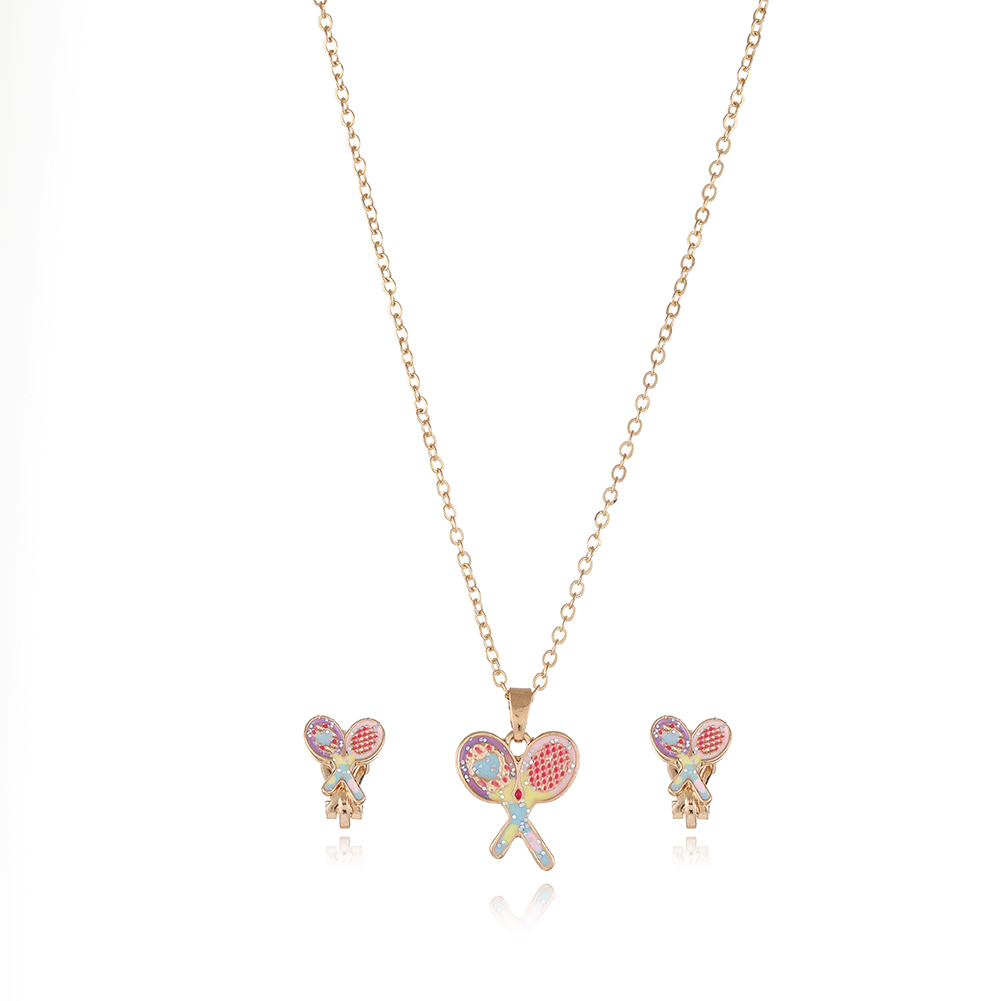 Badminton necklace ear clip set