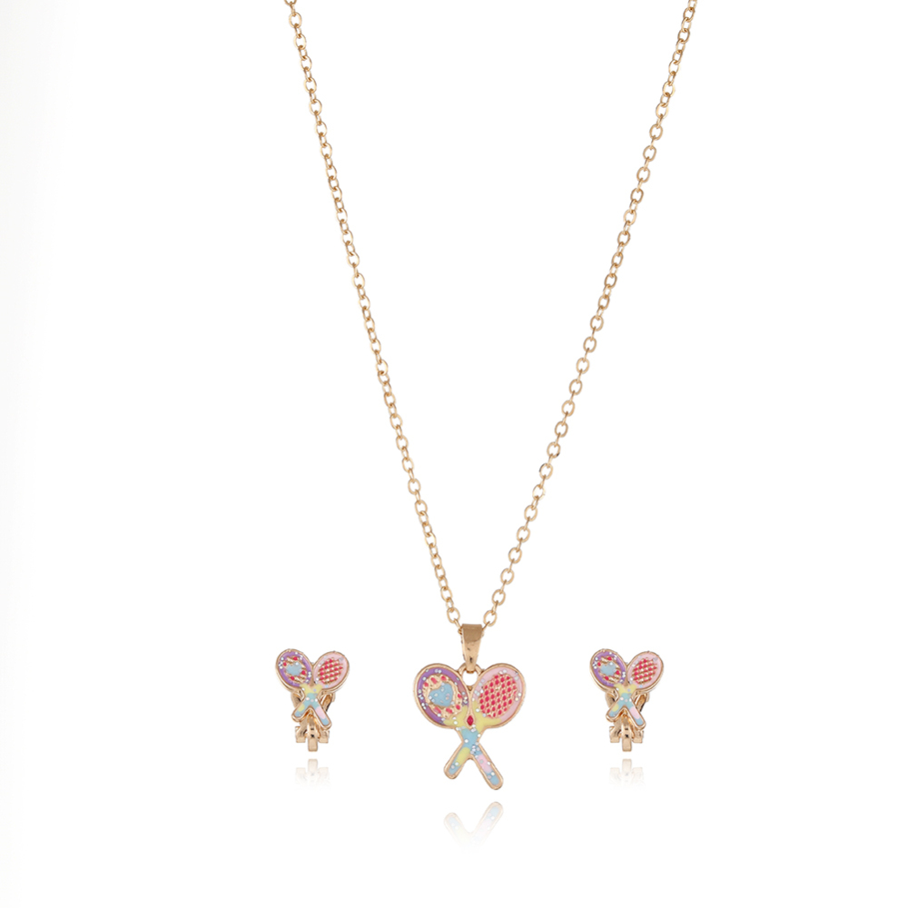 Badminton necklace ear clip set