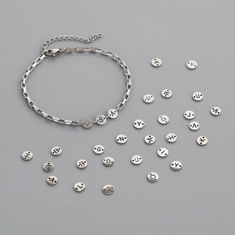 Customized Stainless Steel  intial necklace and bracelet