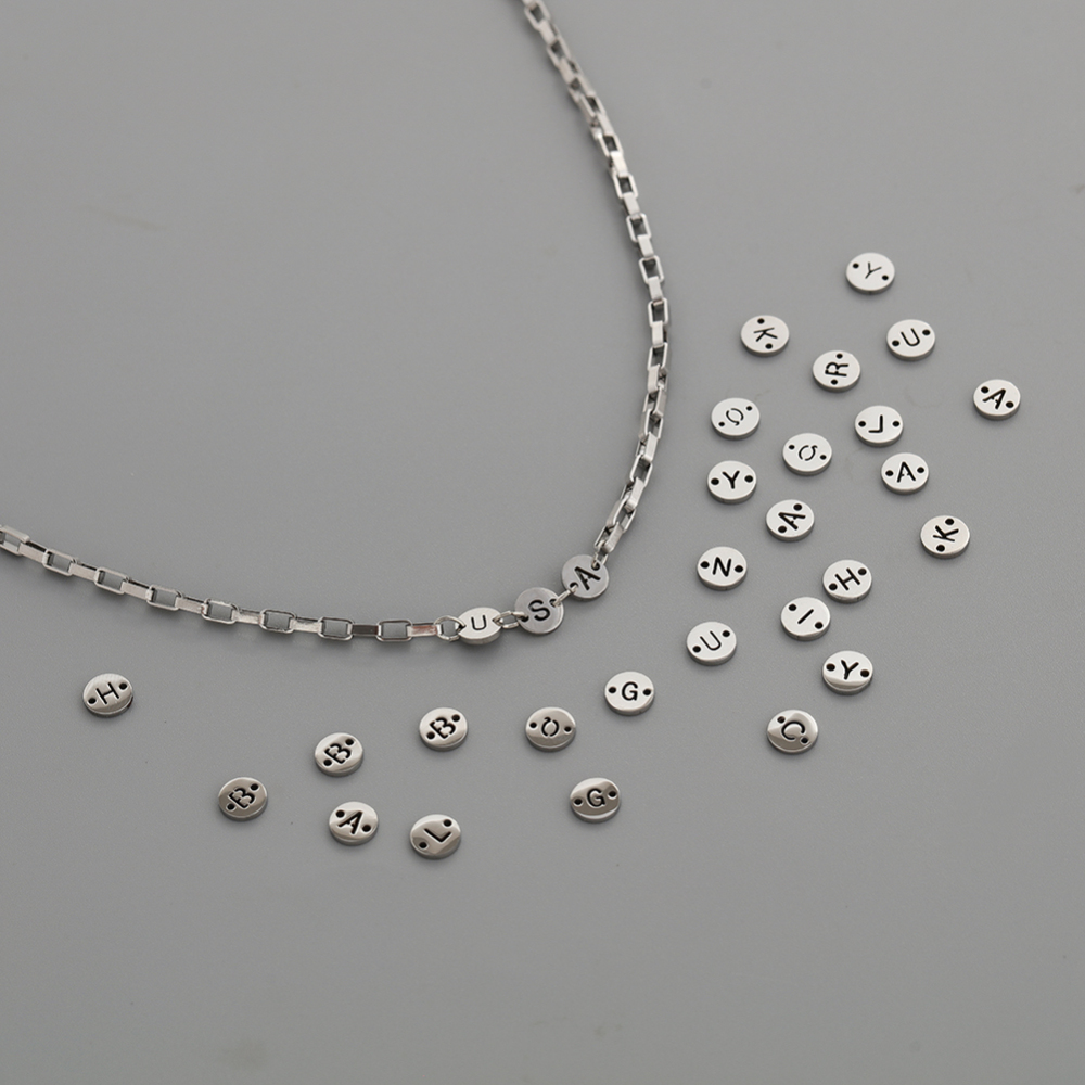Customized Stainless Steel  intial necklace and bracelet