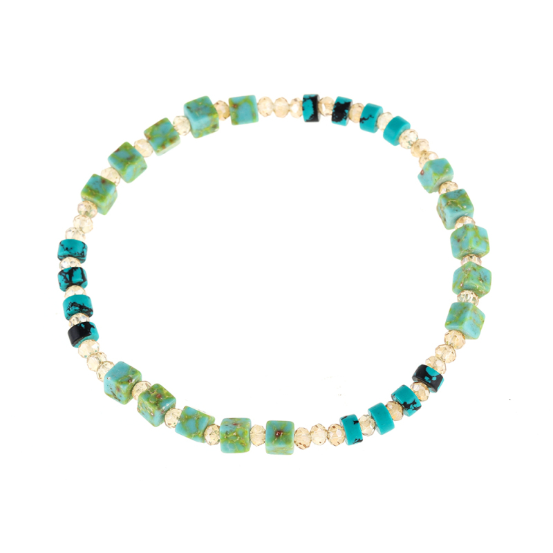 Turquoise Crystal Elastic bracelet